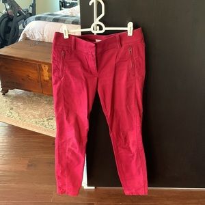 Loft Ankle Length Red Skinny Pant